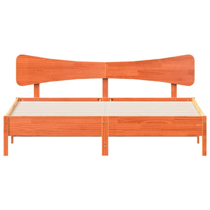 Bed Frame without Mattress Wax Brown 160x200 cm Solid Wood Pine