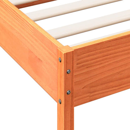 Bed Frame without Mattress Wax Brown 120x200 cm Solid Wood Pine