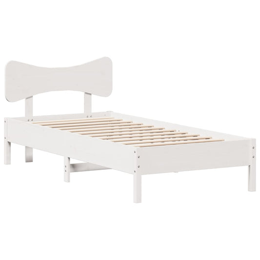 Bed Frame without Mattress White 100x200 cm Solid Wood Pine