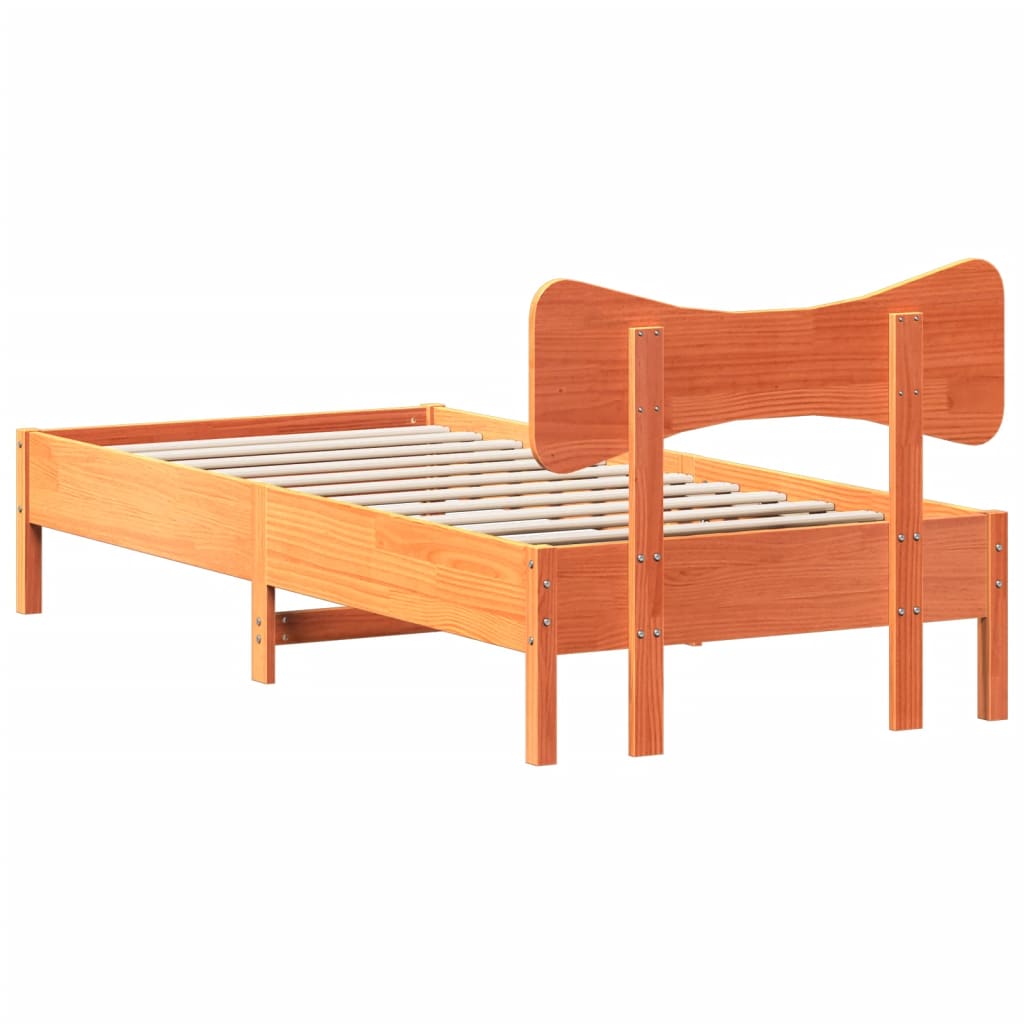 Bed Frame without Mattress Wax Brown 100x200 cm Solid Wood Pine