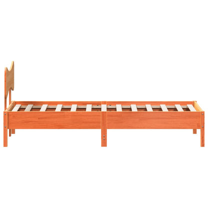 Bed Frame without Mattress Wax Brown 90x200 cm Solid Wood Pine