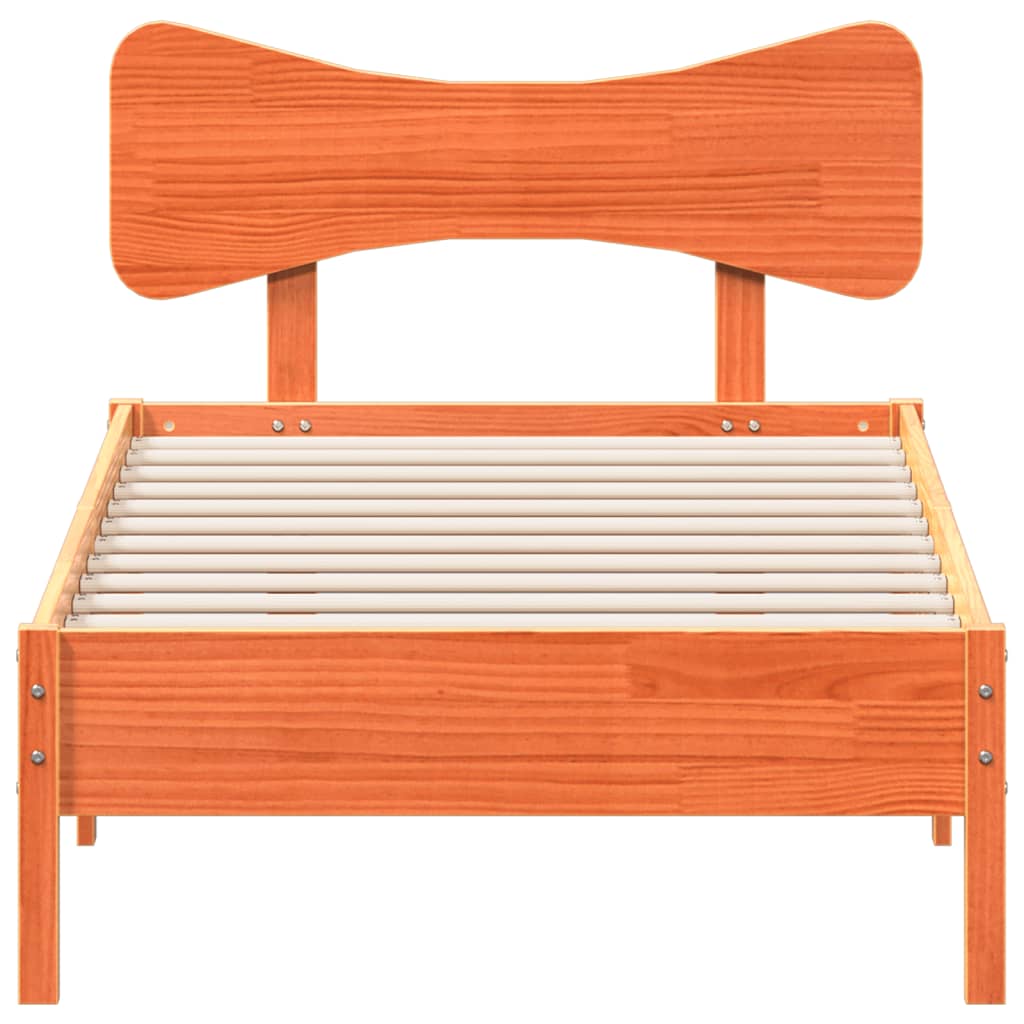 Bed Frame without Mattress Wax Brown 90x190 cm Single Solid Wood Pine