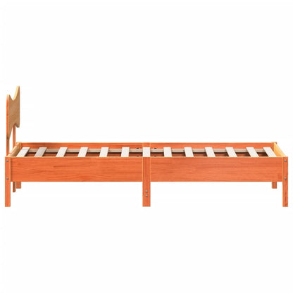 Bed Frame without Mattress Wax Brown 90x190 cm Single Solid Wood Pine