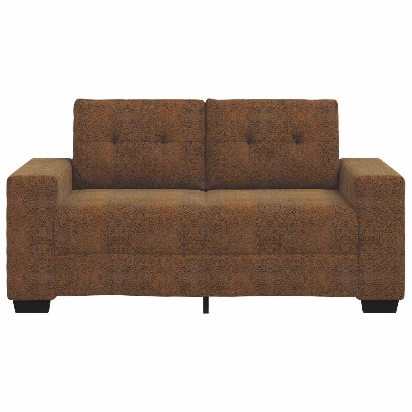 Loveseat Sofa with Cushion Brown Faux leather