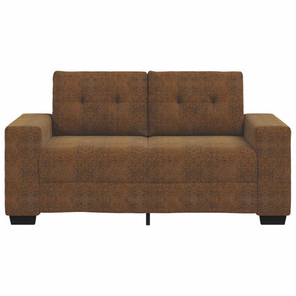 Loveseat Sofa with Cushion Brown Faux leather