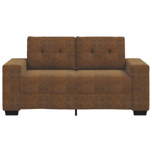 Loveseat Sofa with Cushion Brown Faux leather