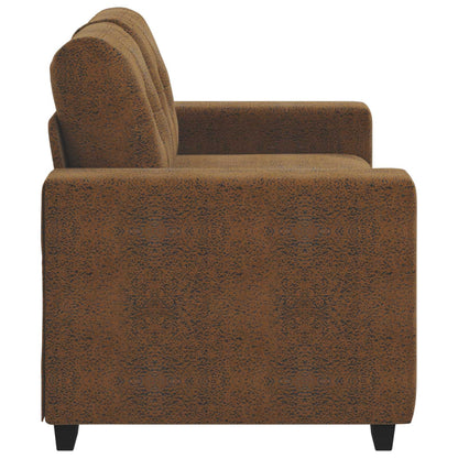 Loveseat Sofa with Cushion Brown Faux leather