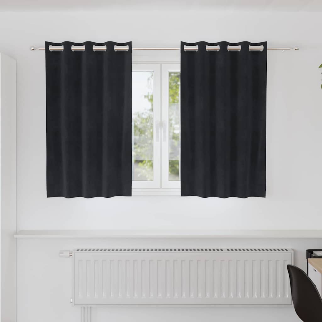 Blackout Curtains 2 pcs Black 140 x 140 cm Velvet