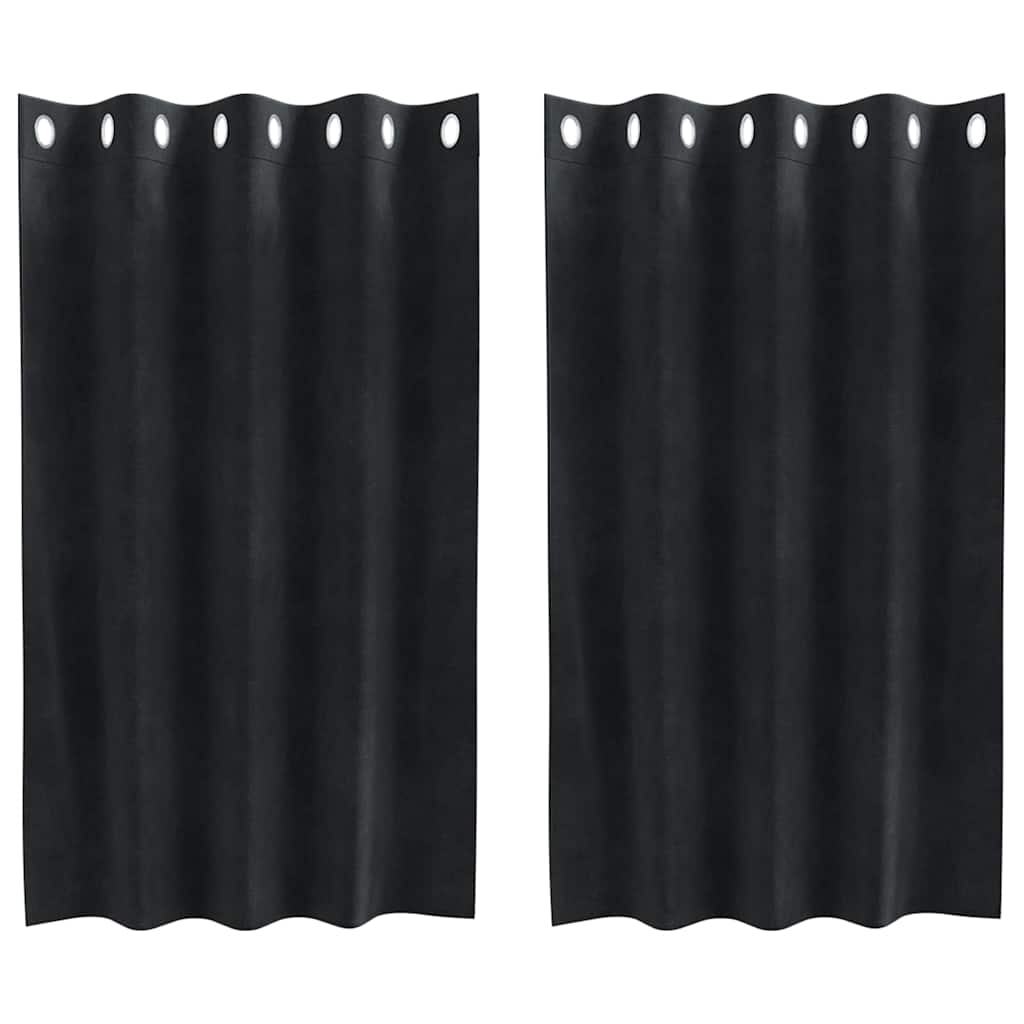 Blackout Curtains 2 pcs Black 140 x 140 cm Velvet