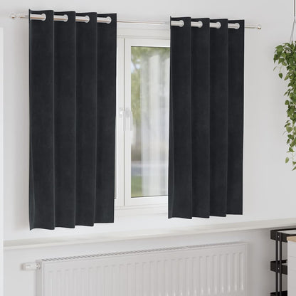 Blackout Curtains 2 pcs Black 140 x 175 cm Velvet