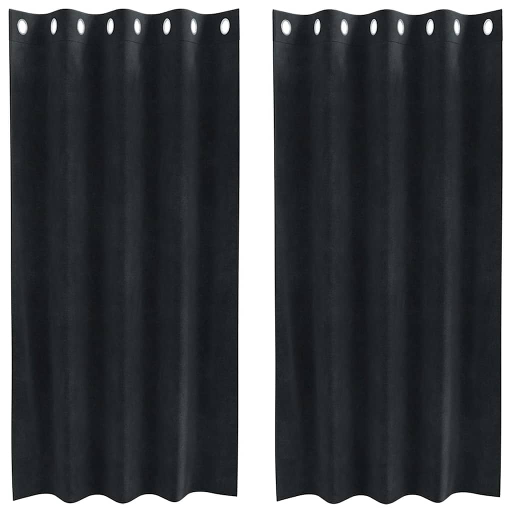 Blackout Curtains 2 pcs Black 140 x 175 cm Velvet