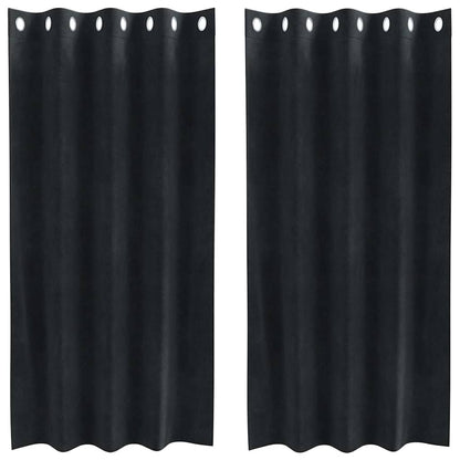 Blackout Curtains 2 pcs Black 140 x 175 cm Velvet