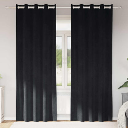 Blackout Curtains 2 pcs Black 140 x 245 cm Velvet
