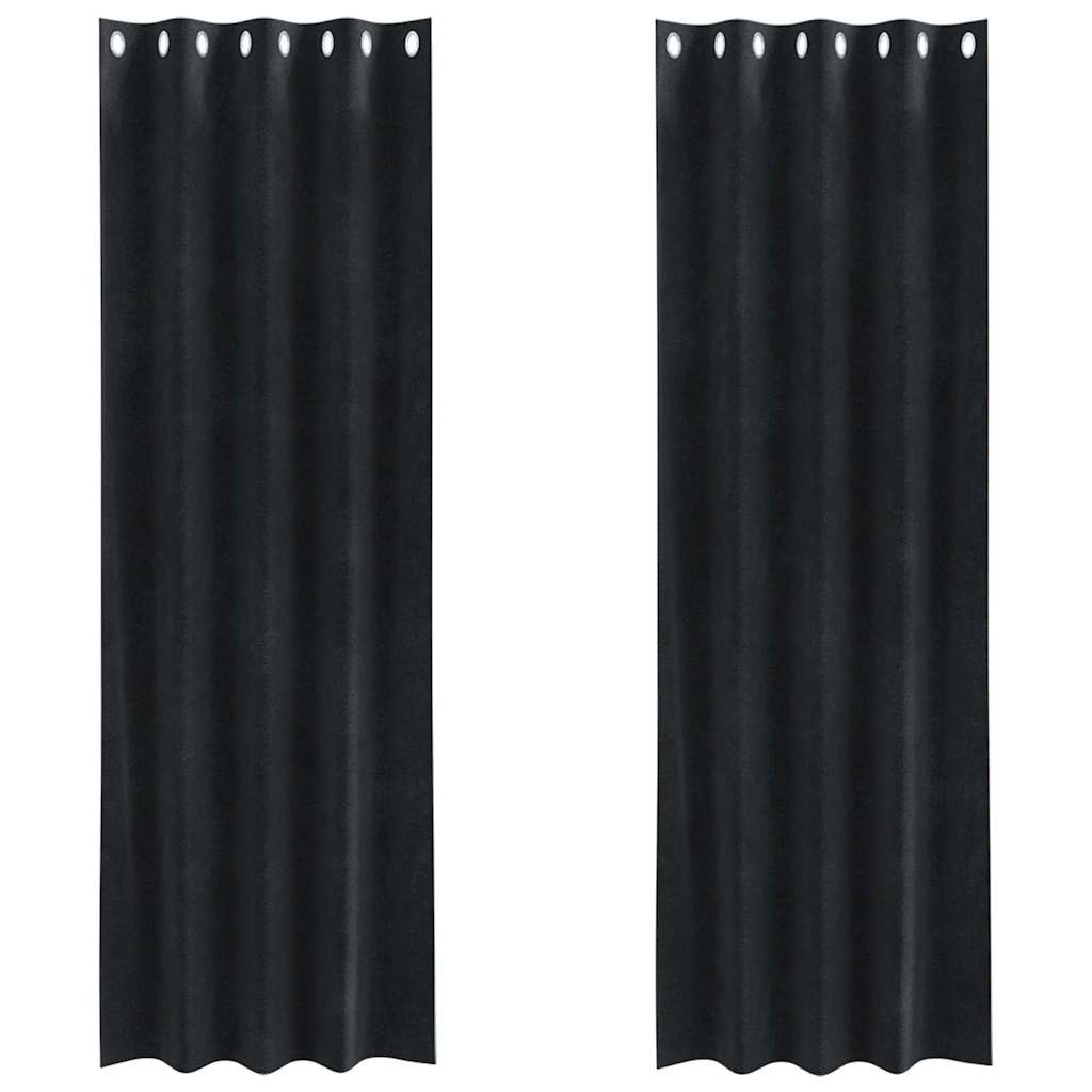 Blackout Curtains 2 pcs Black 140 x 245 cm Velvet