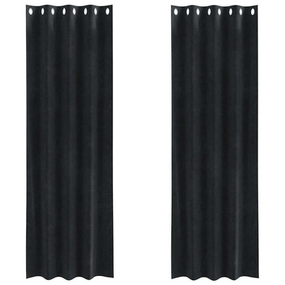 Blackout Curtains 2 pcs Black 140 x 260 cm Velvet
