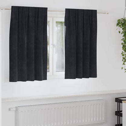 Blackout Curtains 2 pcs Black 140 x 140 cm Velvet
