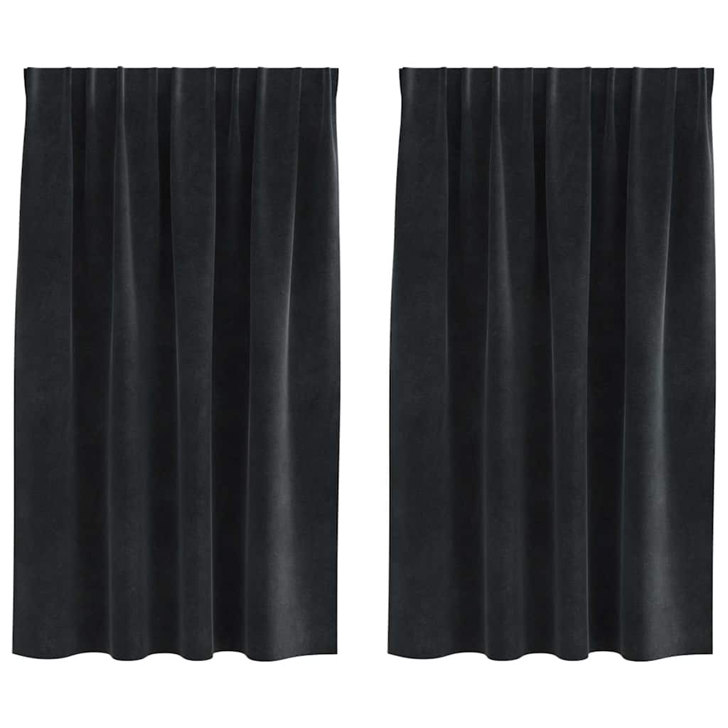 Blackout Curtains 2 pcs Black 140 x 140 cm Velvet
