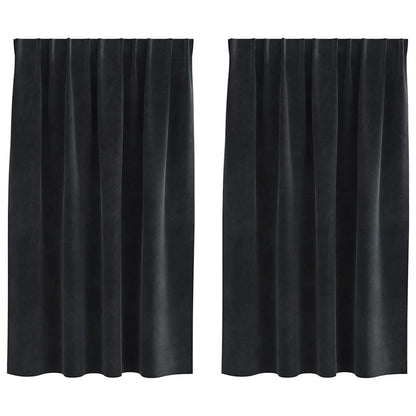 Blackout Curtains 2 pcs Black 140 x 140 cm Velvet