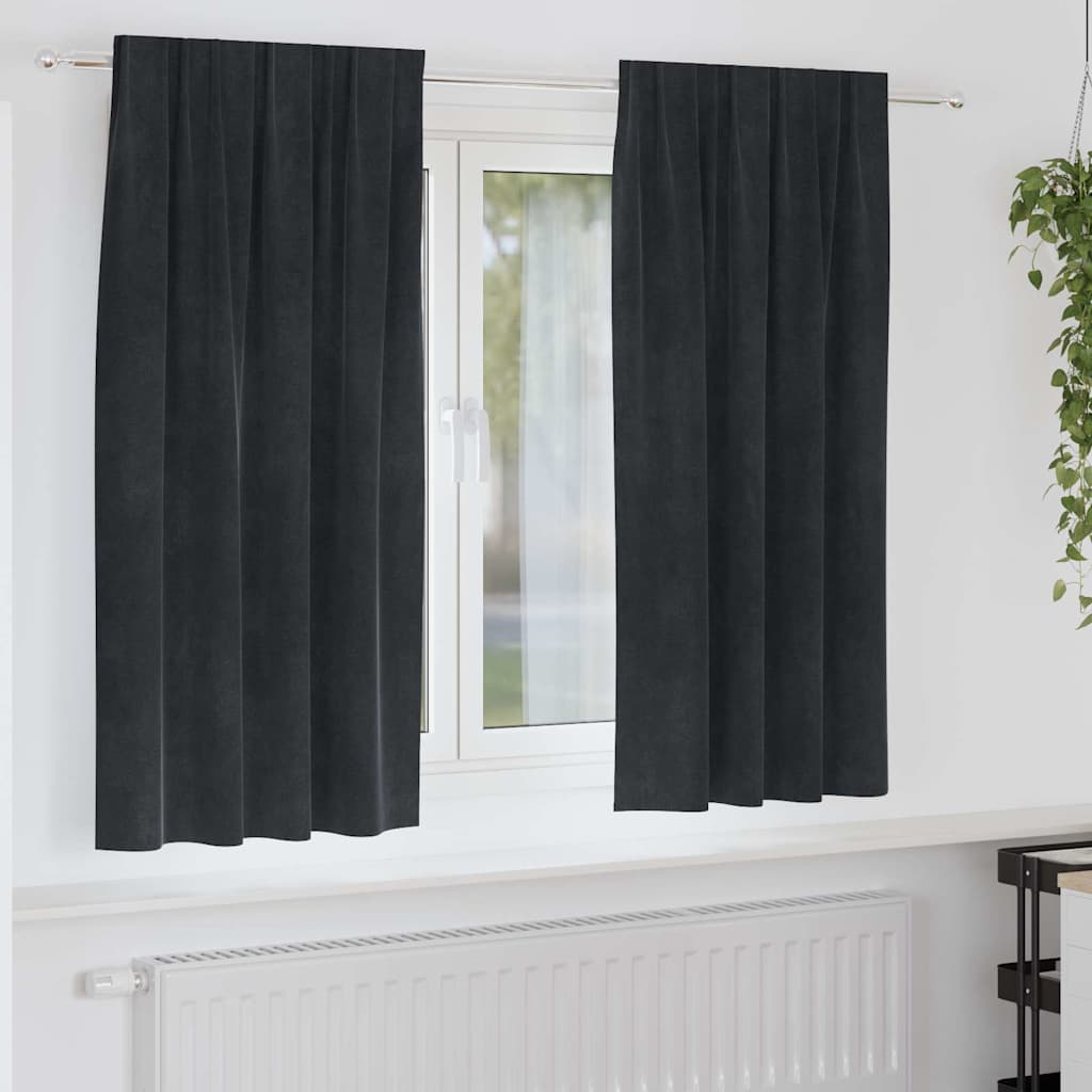Blackout Curtains 2 pcs Black 140 x 175 cm Velvet