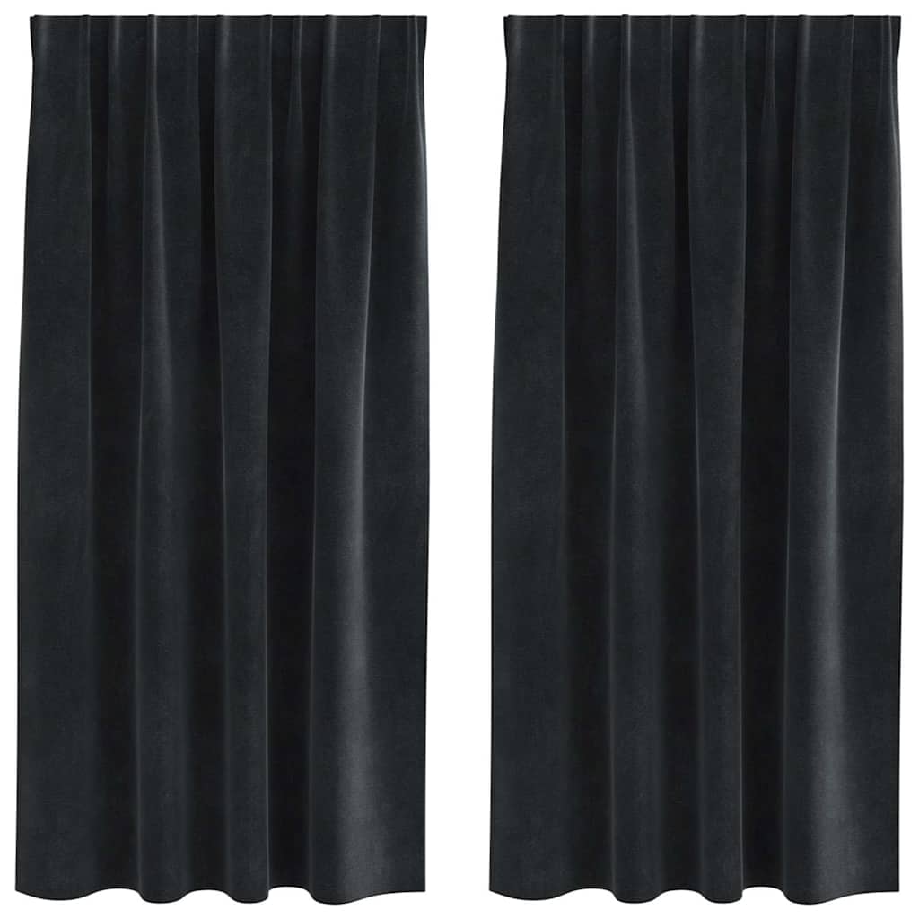 Blackout Curtains 2 pcs Black 140 x 175 cm Velvet