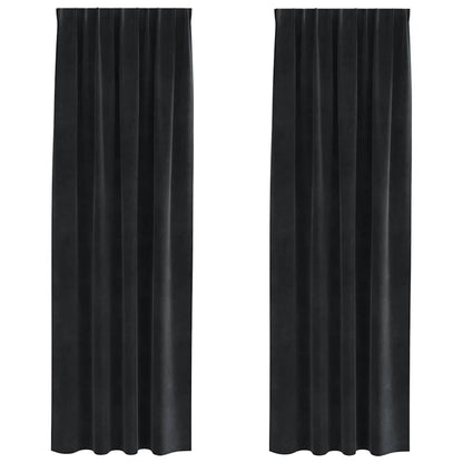 Blackout Curtains 2 pcs Black 140 x 225 cm Velvet