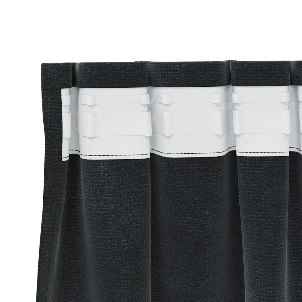 Blackout Curtains 2 pcs Black 140 x 260 cm Velvet