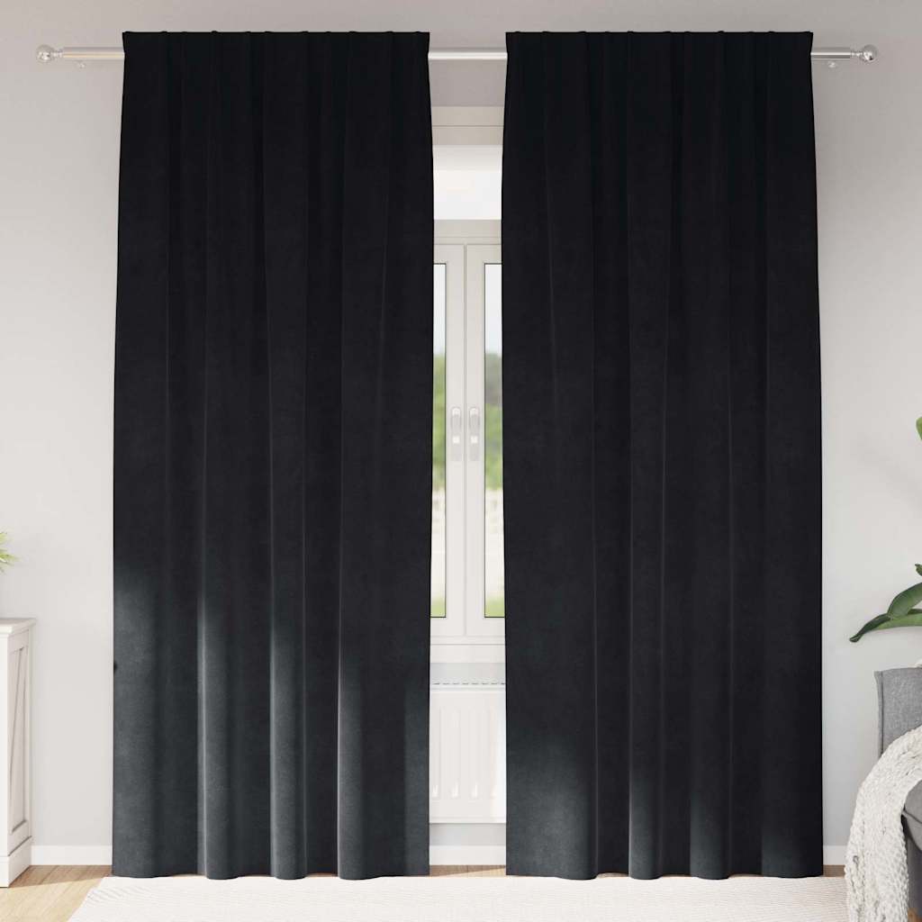 Blackout Curtains 2 pcs Black 140 x 260 cm Velvet
