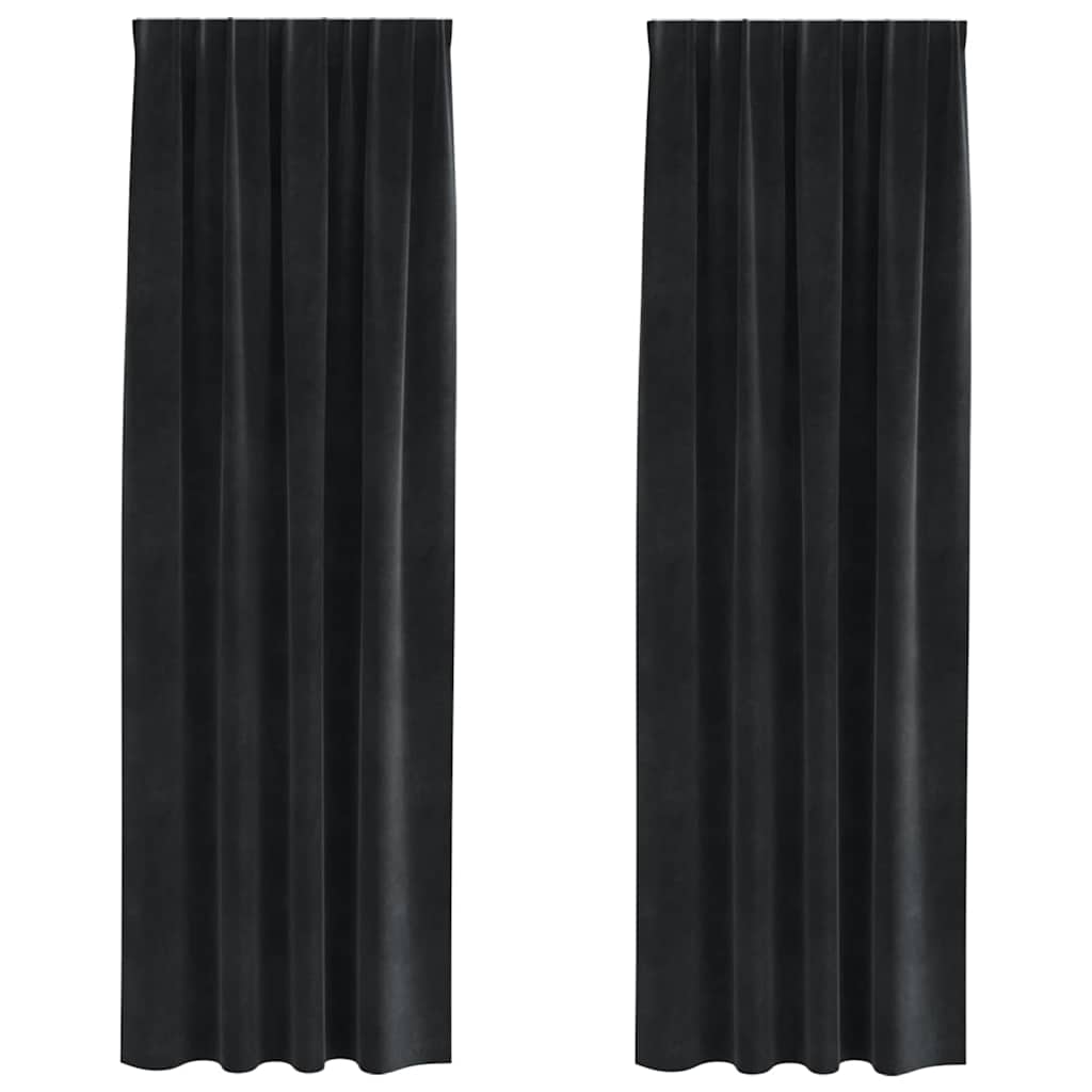 Blackout Curtains 2 pcs Black 140 x 260 cm Velvet