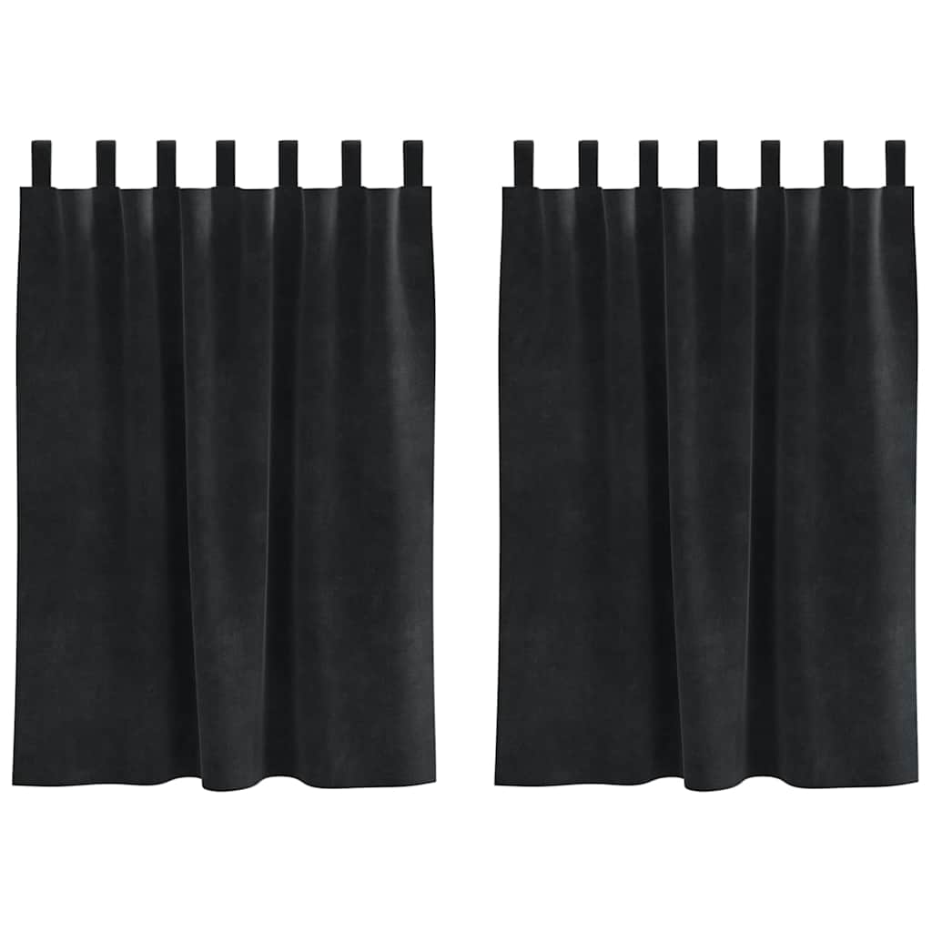 Blackout Curtains 2 pcs Black 140 x 140 cm Velvet