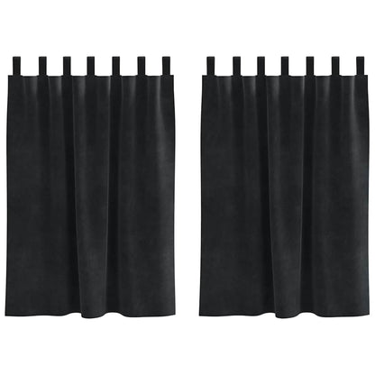 Blackout Curtains 2 pcs Black 140 x 140 cm Velvet