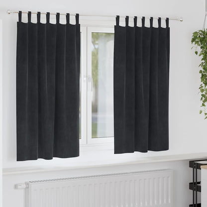 Blackout Curtains 2 pcs Black 140 x 175 cm Velvet