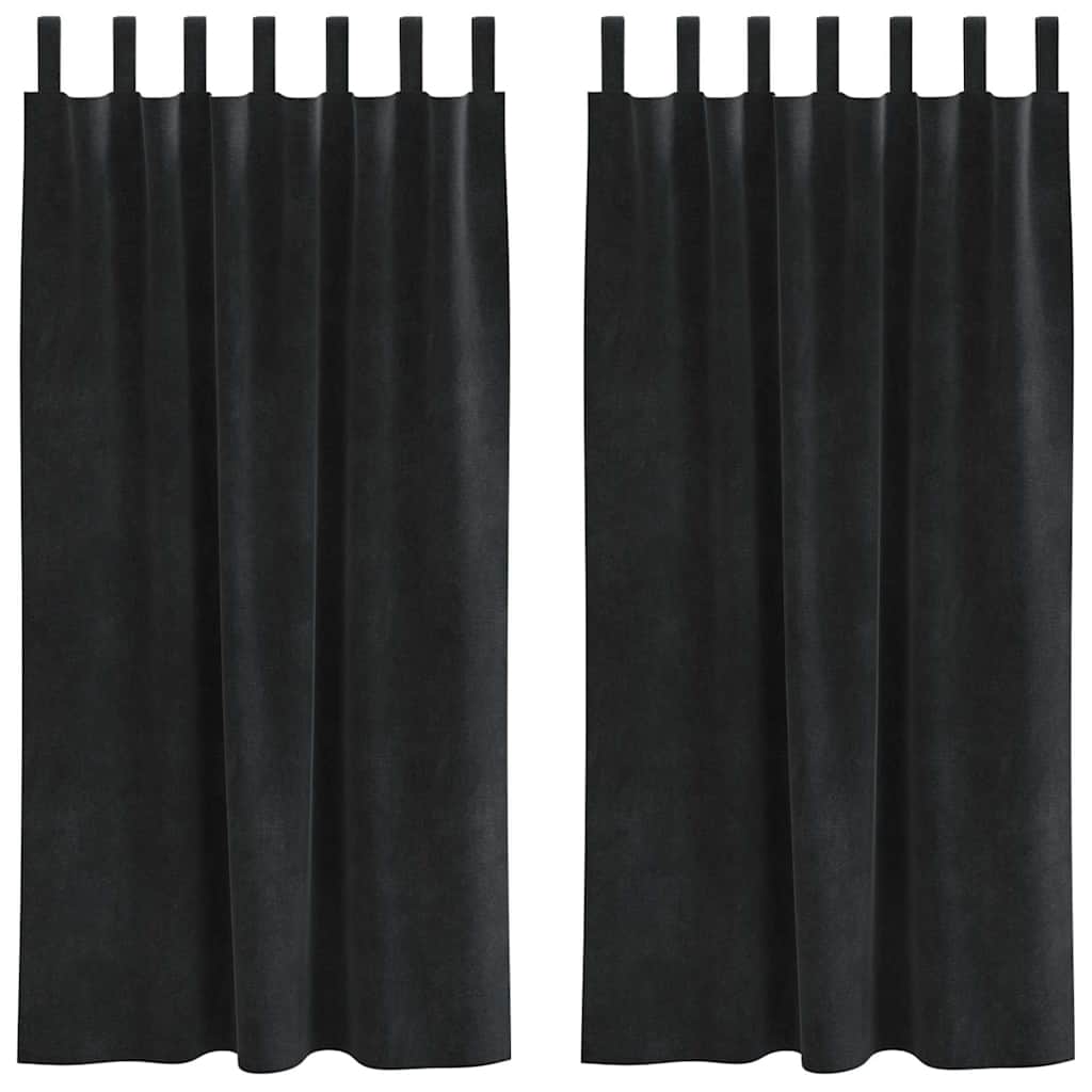 Blackout Curtains 2 pcs Black 140 x 175 cm Velvet