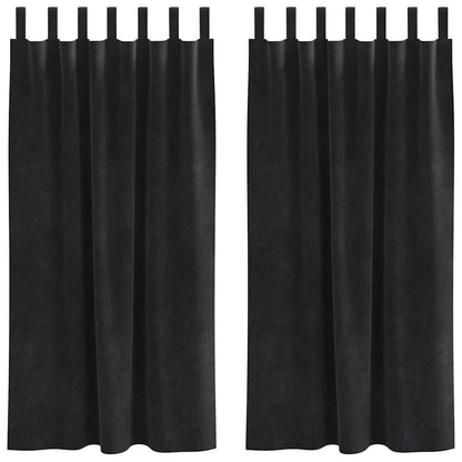 Blackout Curtains 2 pcs Black 140 x 175 cm Velvet