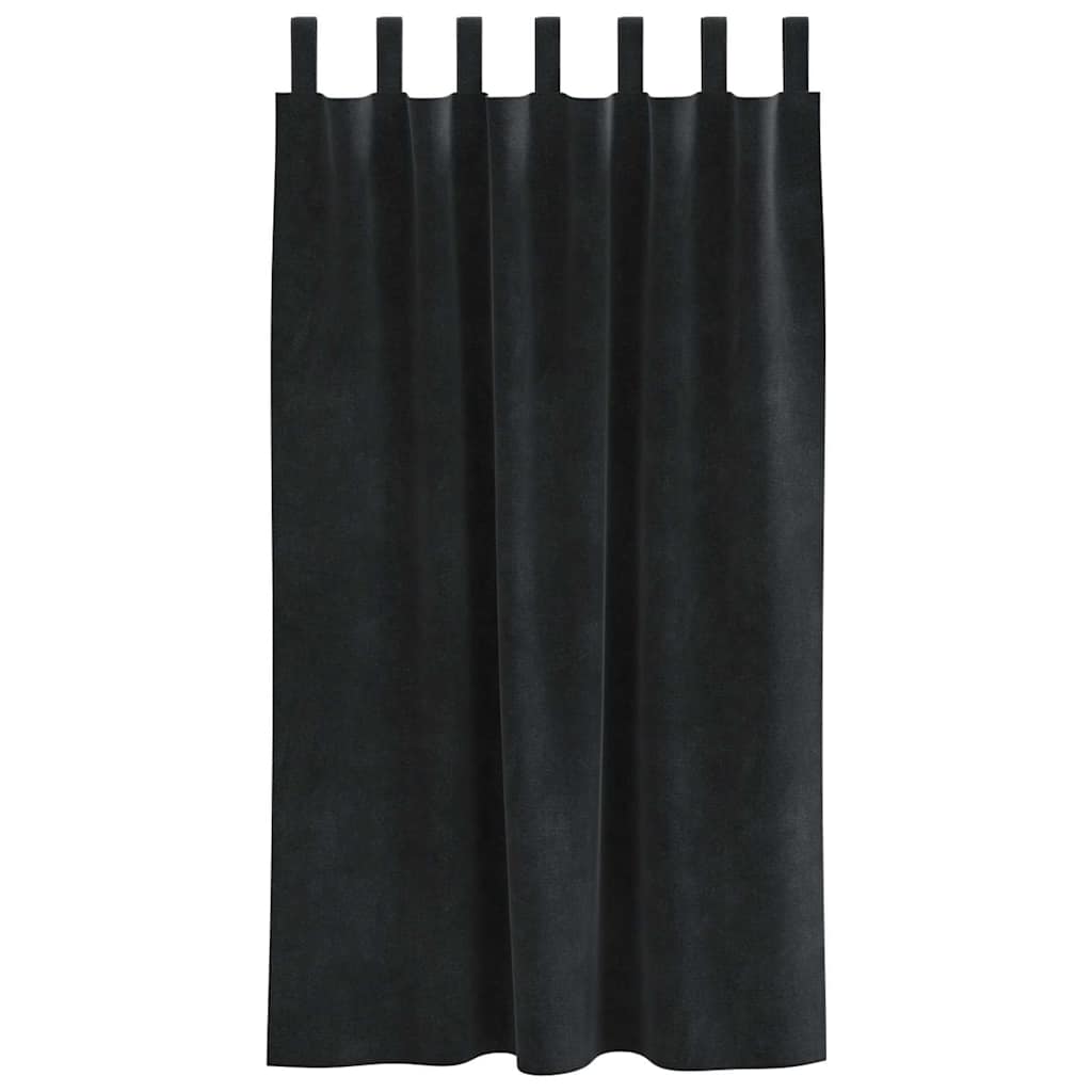 Blackout Curtains 2 pcs Black 140 x 175 cm Velvet