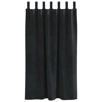 Blackout Curtains 2 pcs Black 140 x 175 cm Velvet
