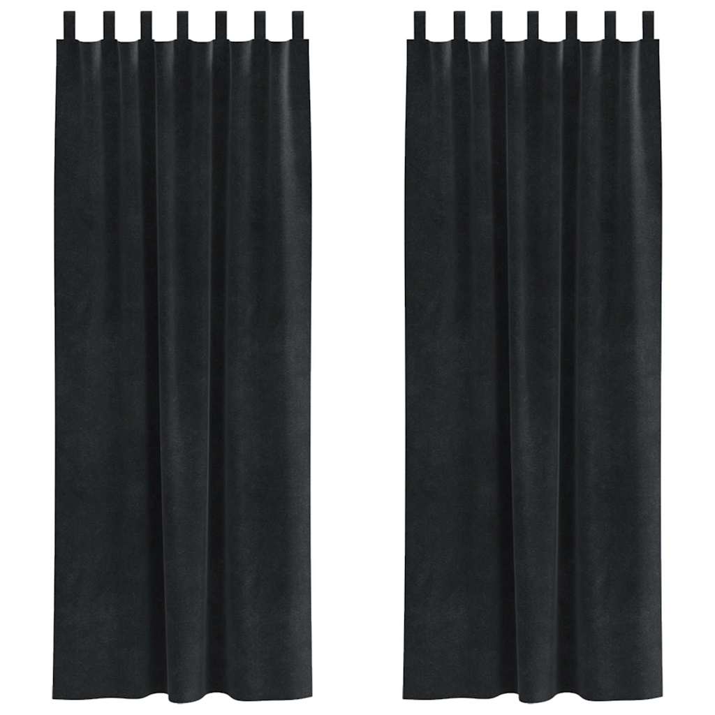 Blackout Curtains 2 pcs Black 140 x 225 cm Velvet