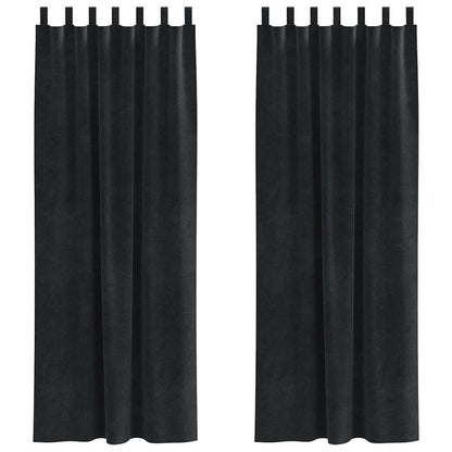 Blackout Curtains 2 pcs Black 140 x 225 cm Velvet