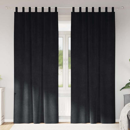 Blackout Curtains 2 pcs Black 140 x 260 cm Velvet