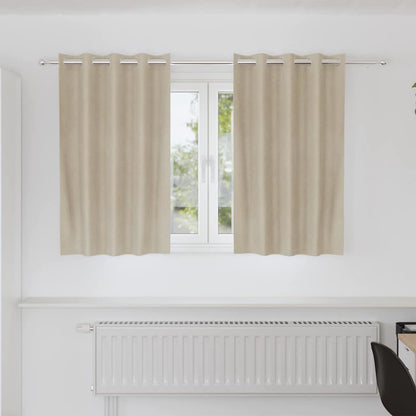 Blackout Curtains 2 pcs Cream 140 x 140 cm Velvet