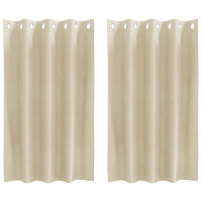 Blackout Curtains 2 pcs Cream 140 x 140 cm Velvet