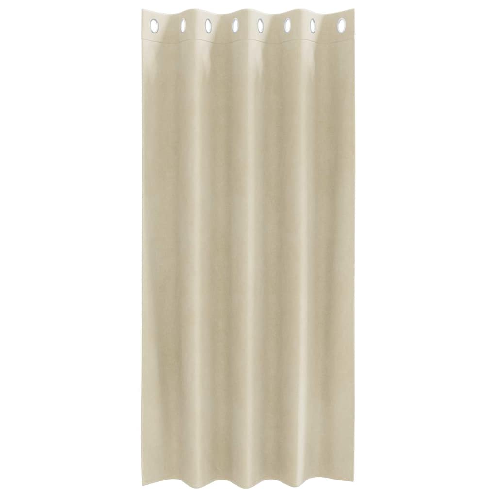 Blackout Curtains 2 pcs Cream 140 x 175 cm Velvet