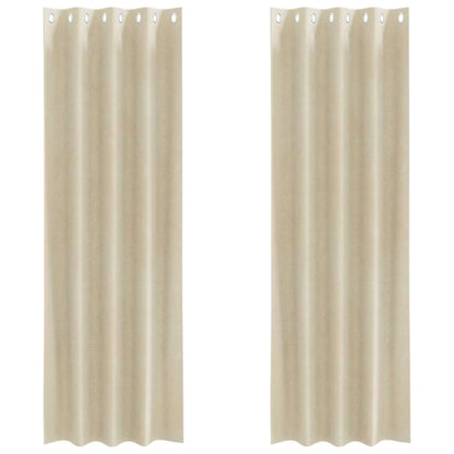 Blackout Curtains 2 pcs Cream 140 x 225 cm Velvet