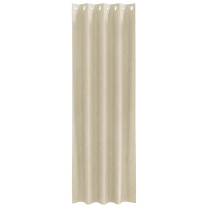 Blackout Curtains 2 pcs Cream 140 x 225 cm Velvet