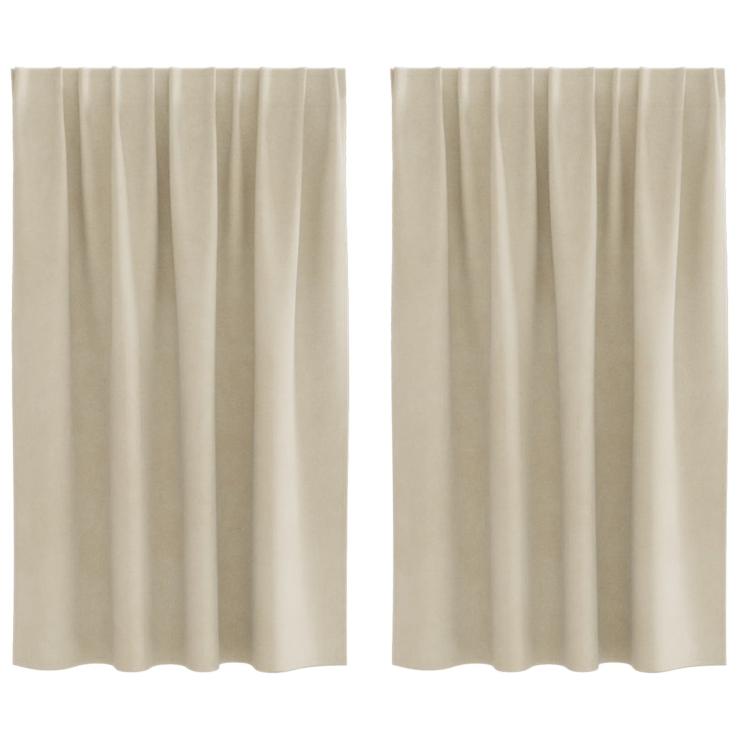 Blackout Curtains 2 pcs Cream 140 x 140 cm Velvet