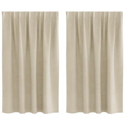 Blackout Curtains 2 pcs Cream 140 x 140 cm Velvet