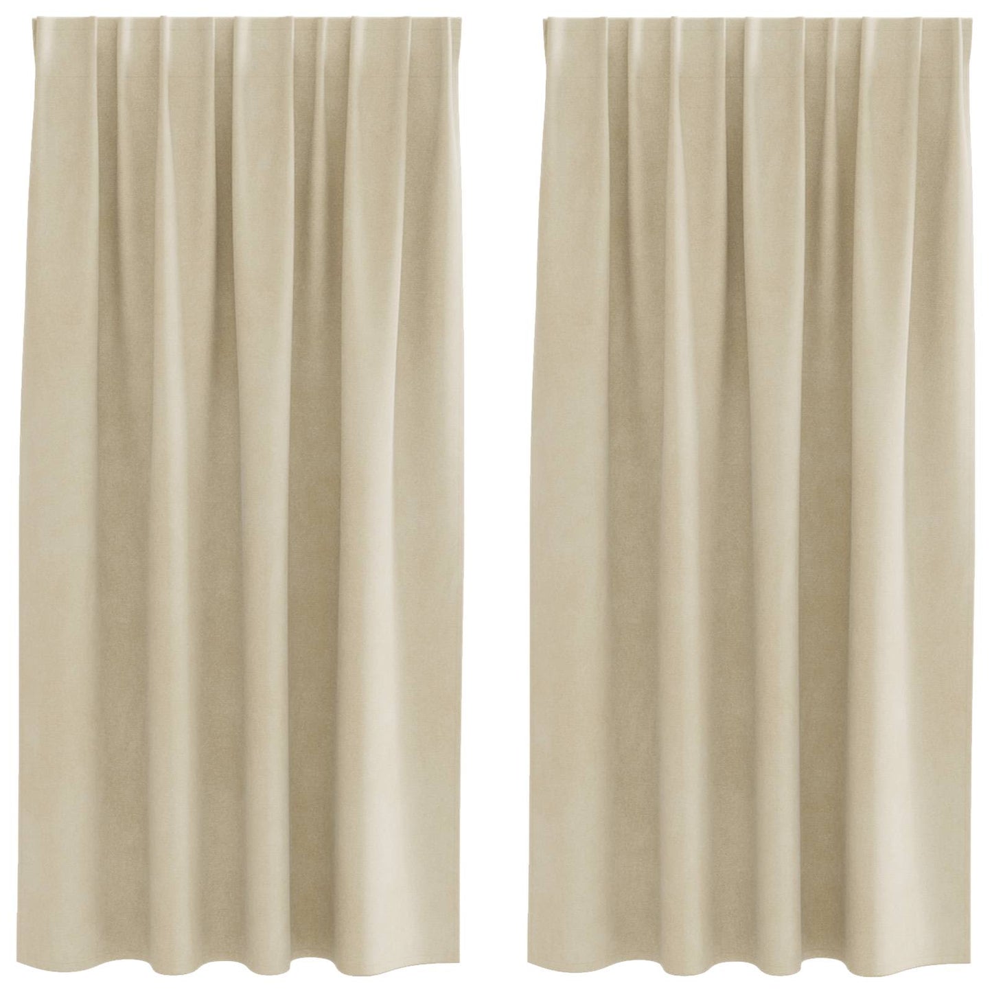 Blackout Curtains 2 pcs Cream 140 x 175 cm Velvet
