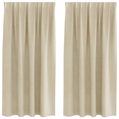 Blackout Curtains 2 pcs Cream 140 x 175 cm Velvet