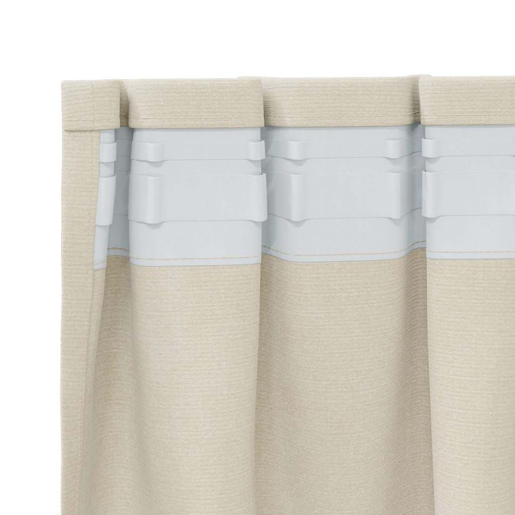 Blackout Curtains 2 pcs Cream 140 x 245 cm Velvet