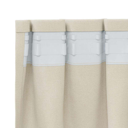 Blackout Curtains 2 pcs Cream 140 x 245 cm Velvet