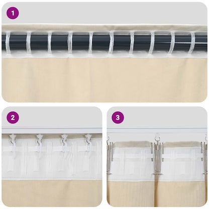 Blackout Curtains 2 pcs Cream 140 x 245 cm Velvet